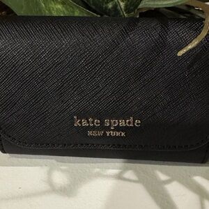 Kate Spade Black Textured  Leather Key Holder/Card Holder.